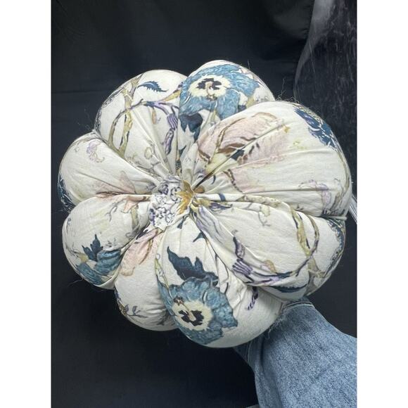 Boho Cottage Handmade Fabric Stuffed Pumpkin Made In India Halloween Fall - Picture 8 of 10